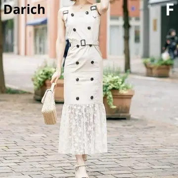 Darich 레이스 콤비 트렌치 원피스 아이보리