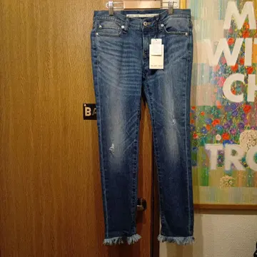 niko and - Jeans 스키니 데님 블루 프린지
