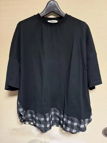 2022 SS 주카 체크 무늬 도킹 티셔츠 블랙 M