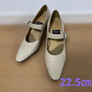 shian 베이지 스트랩 펌프스 천연 가죽 22.5cm