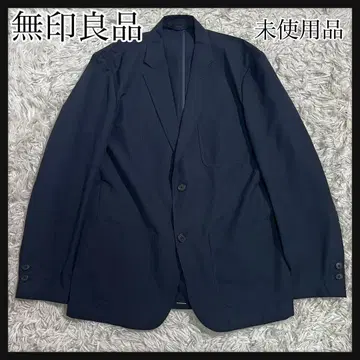 [미사용품] 무인양품 테일러드 재킷 시어서커 다크 네이비