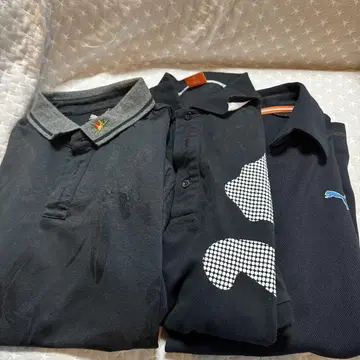 PUMA 블랙 폴로 셔츠 3종 세트