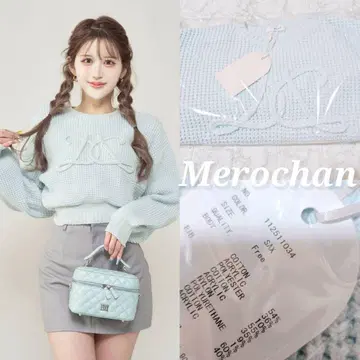 다리치 로고 와플 니트탑 색스 새상품