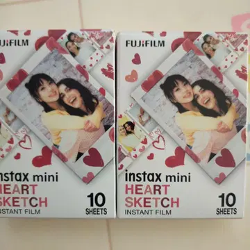 2개 폴라로이드 필름 instax mini 하트 스케치 10매
