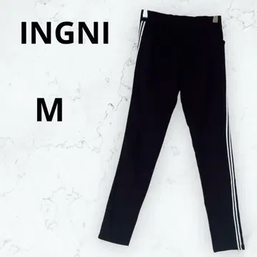 잉그 팬츠 스트레치 스키니 사이드라인 속기모 밴딩 블랙 M