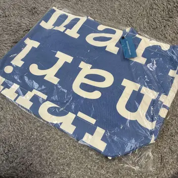 [미사용] 마리메꼬 ahkera logo bag 로고 토트백 스카이블루