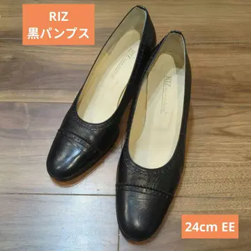 RIZ 24cm 블랙 천연 가죽 펌프스