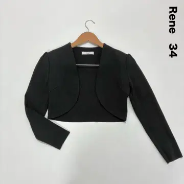 Rene 르네 퍼프 슬리브 니트 볼레로 자켓 34 블랙