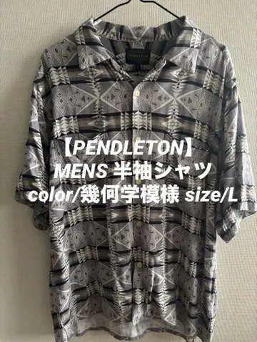 [Pendleton] 펜들턴 기하학 패턴 반팔 셔츠 L 사이즈