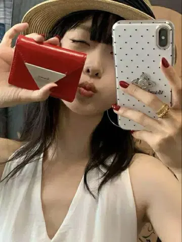 Fennec 빨간색 3단 폴더형 지갑