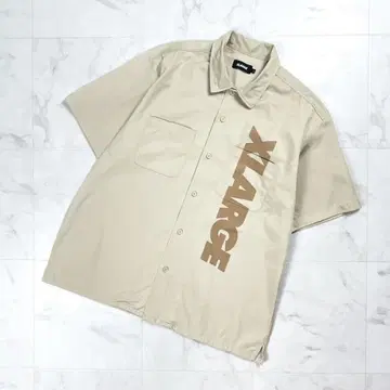 XLARGE 스탠다드 로고 워크 셔츠 베이지 사이즈 L*FD526