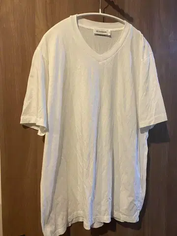 JIL SANDER 화이트 V넥 티셔츠 XL