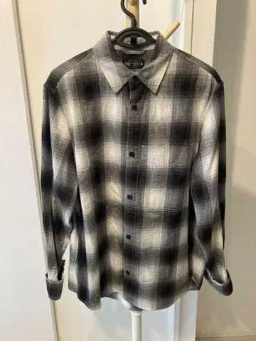 ZARA 긴팔 플란넬 셔츠 블랙 화이트 그레이