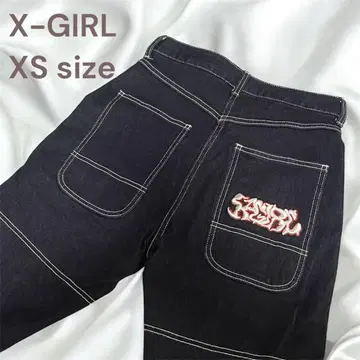 X-girl CONTRAST STITCH DENIM PANTS 네이비
