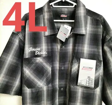 [새상품] Dickies 디키즈 반팔 체크 셔츠 빅 사이즈 4L
