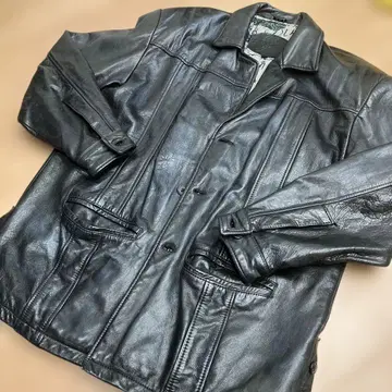 빈티지 WIND ARMOR 윈드 아머 가죽 자켓 화려한 안감 90s