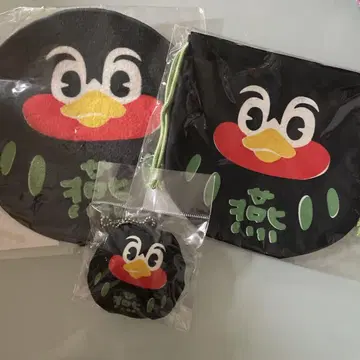 야쿠르트 스와로즈 츠바쿠로 달마형 복조리 핸드 타월 키링 세트