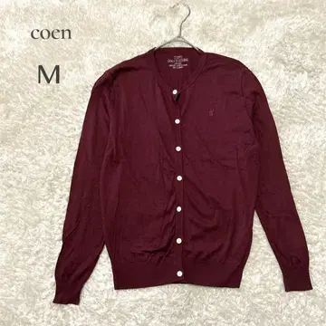 [코엔] coen 버건디 V넥 긴팔 가디건 M 자수