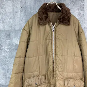 빈티지 다운 자켓 코트 퍼 알루미늄 지퍼 IDEAL 80s