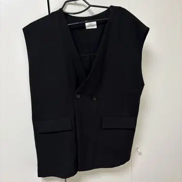 블랙 더블 브레스트 베스트 사이즈 F