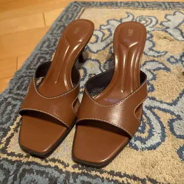 ZARA 브라운 힐 샌들 39 사이즈
