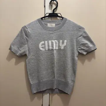 [새상품급] EIMY 로고 하프 슬리브 니트