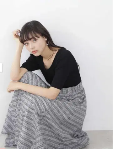 질 바이 질 스튜어트 시어 체크 & 스트라이프 원피스