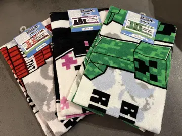미사용 새상품 Minecraft 마인크래프트 페이스 타월 3세트