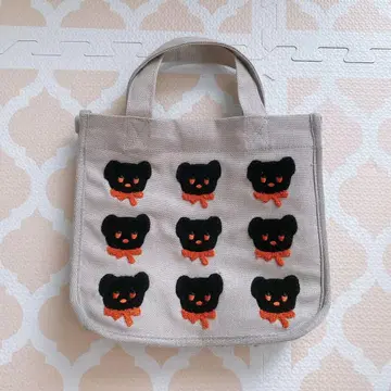 블랙베어 미피 토트백 사가라 자수 곰 브루나