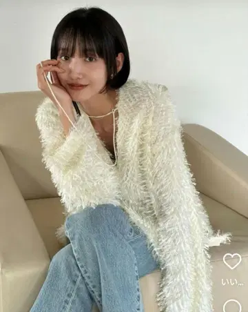 CLANE W FACE FRINGE TOPS 사이즈 1