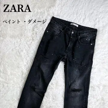 ZARA 스키니 데님 32 블랙 데미지 가공