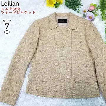 [ 새상품급 ] Leilian 레리안 트위드 자켓 실크 혼방 S 베이지