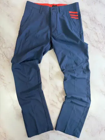 [ adidas ] 골프 팬츠 네이비 허리 약 82cm 스트레치 소재