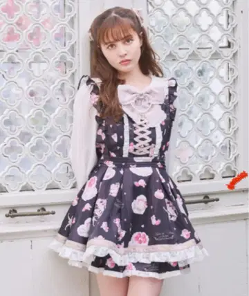 LIZLISA Salon de Fraise 패턴 셋업 블랙