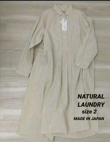 NATURAL LAUNDRY 스트라이프 셔츠 원피스