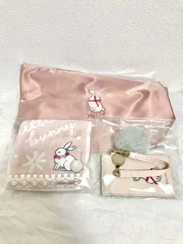 cocoonist 토끼 모티브 미니 타월 패스 케이스 미니 토트백