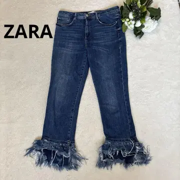 zara 데님 팬츠 데님 청바지 프린지 스트레이트 데님