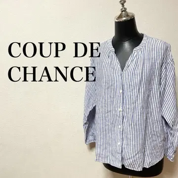 COUP DE CHANCE 린넨 블라우스 노카라 스키퍼