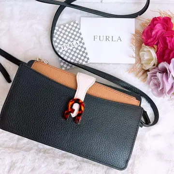 컨디션 최상 FURLA 훌라 2way 숄더백 가죽 블랙 지갑