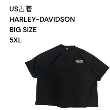 HARLEY-DAVIDSON 양면 프린트 공식 티셔츠 5XL 페이드 블랙