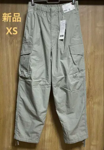 유니클로U UNIQLO 와이드 핏 파라슈트 카고 팬츠 카키 XS