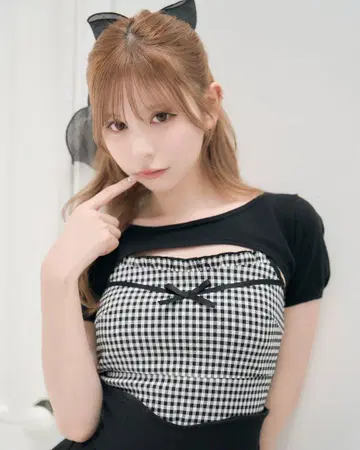 미셸 마카롱 깅엄 체크 캐미 set 상의