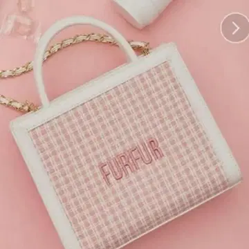 FURFUR 트위드 백 숄더백 핑크