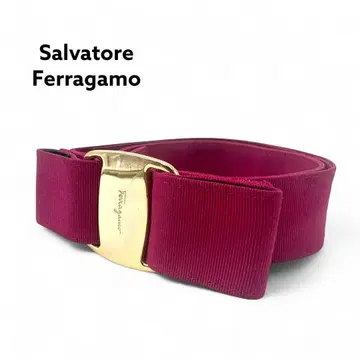 SalvatoreFerragamo 캔버스 벨트 핑크 바라