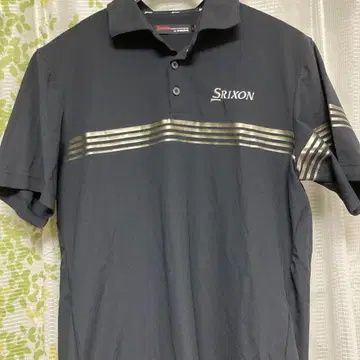 [새상품급] Srixon 스트라이프 피케 셔츠 L 사이즈 블랙