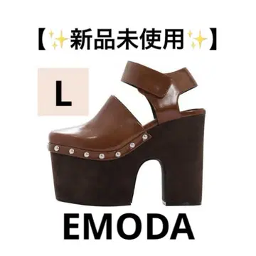 [새 상품] EMODA 벌키 콤비네이션 슈즈 샌들 L 카멜