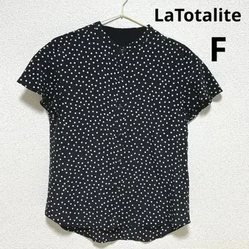 La Totalite 라 토탈리테 도트 무늬 블라우스 F 반팔 깔끔