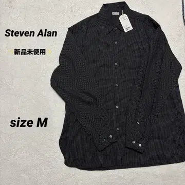 [미사용 새상품] Steven Alan 체크 셔츠 M 블랙