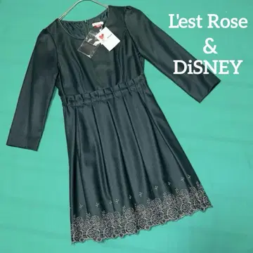택 포함 새상품 L'EST ROSE & DiSNEY 다크 그린 원피스