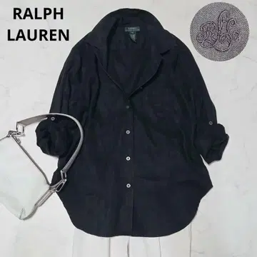 새상품급 랄프 로렌 RALPH LAUREN 린넨 셔츠 블랙 M